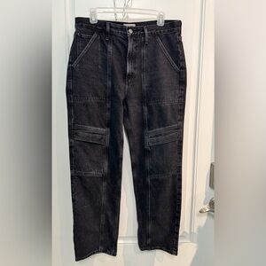 AGolde black Cooper utility jeans